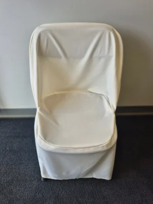 Ivory Polyester Folding Style Chair Cover