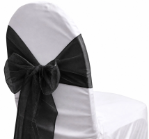 Organza Black Sash