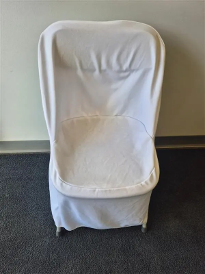 White Polyester Folding Style Chair Cover